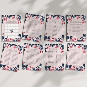 Pink Strawberry Baby Shower Games Bundle Printable instant download, Berry sweet baby shower for spring summer fresh fruit girl baby shower