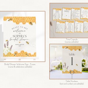 Honey Bee Bridal Shower Bundle Printable, Engagement Shower, wedding shower invites Template, Editable Template, Bridal Shower Games, WP3041 image 7