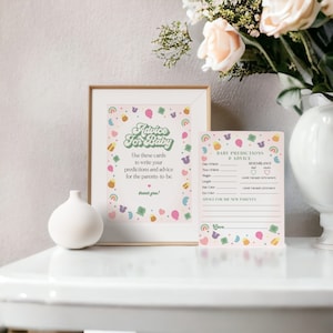 Lucky Shamrock St Patricks conseils pour modèle imprimable de cartes de bébé, téléchargement immédiat baby shower de mars pour fille, baby shower irlandais
