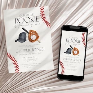 Baseball-Geburtstags-Party Einladung Druckbare Vorlage, Kleiner Anfänger-Thema-Geburtstag für Jungen, kleine Slugger-Party-Grand-Slam-Geburtstagsdeko