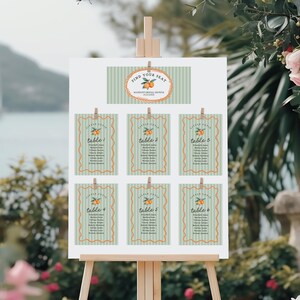 Groene Little Cutie zitplaatsen kaartsjabloon, hoofdsqueeze bruids douche, citrus babyshower decor voor zomer verjaardag clementine WP1051