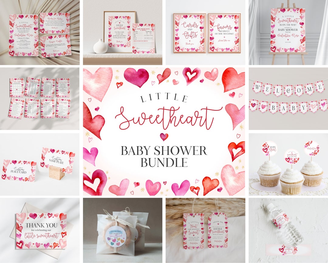 A Little Sweetheart Baby Shower Bundle Printable, Instant Download ...