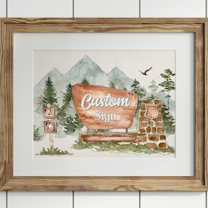 National Park Custom Sign Printable Template, Woodland Outdoor Baby Shower, Woodsy Wilderness ...