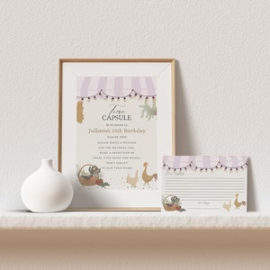 Modèle imprimable capsule rose du marché fermier, frais de la ferme fête pour anniversaire de fille, décoration de fête cultivée localement amour de la maison