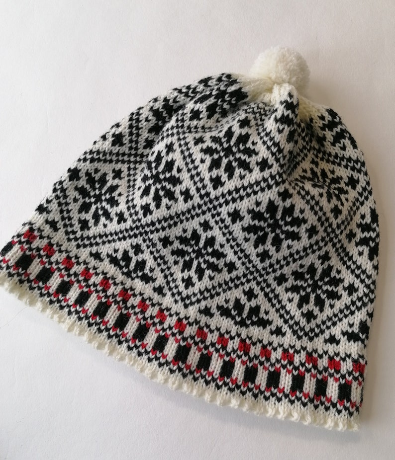 Fair Isle Knitted Wool Hat for Men and Women - Etsy