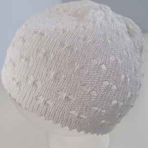 Cotton summer beanie, knitted summer hat, casual and stretchy, extra light weight