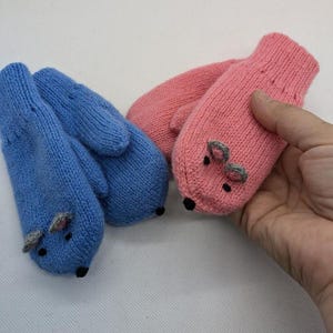 Manoplas para bebé de Carter's, bonitas manoplas de lana con forma de ratón juguetón y forro de lana, para niños