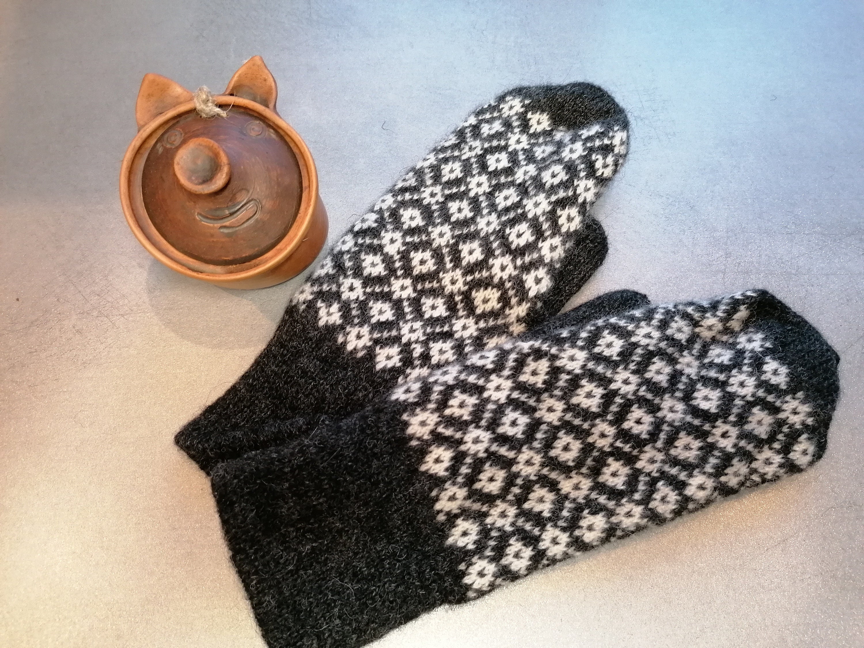 Mens Accessories Gloves Jil Sander Wool Knit Mittens in Black for Men 
