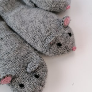 Funny little mouse mittens for whole family