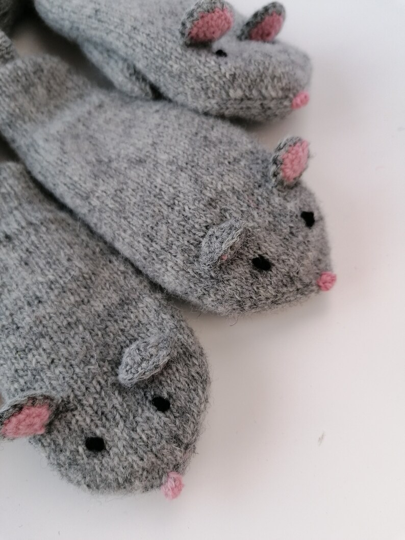 Funny little mouse mittens for whole family