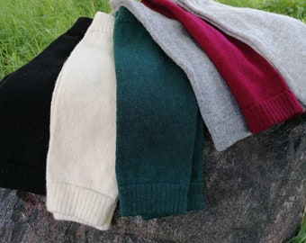 Minimalist style knitted wool leg warmers, unisex model, warm-up garments in winter