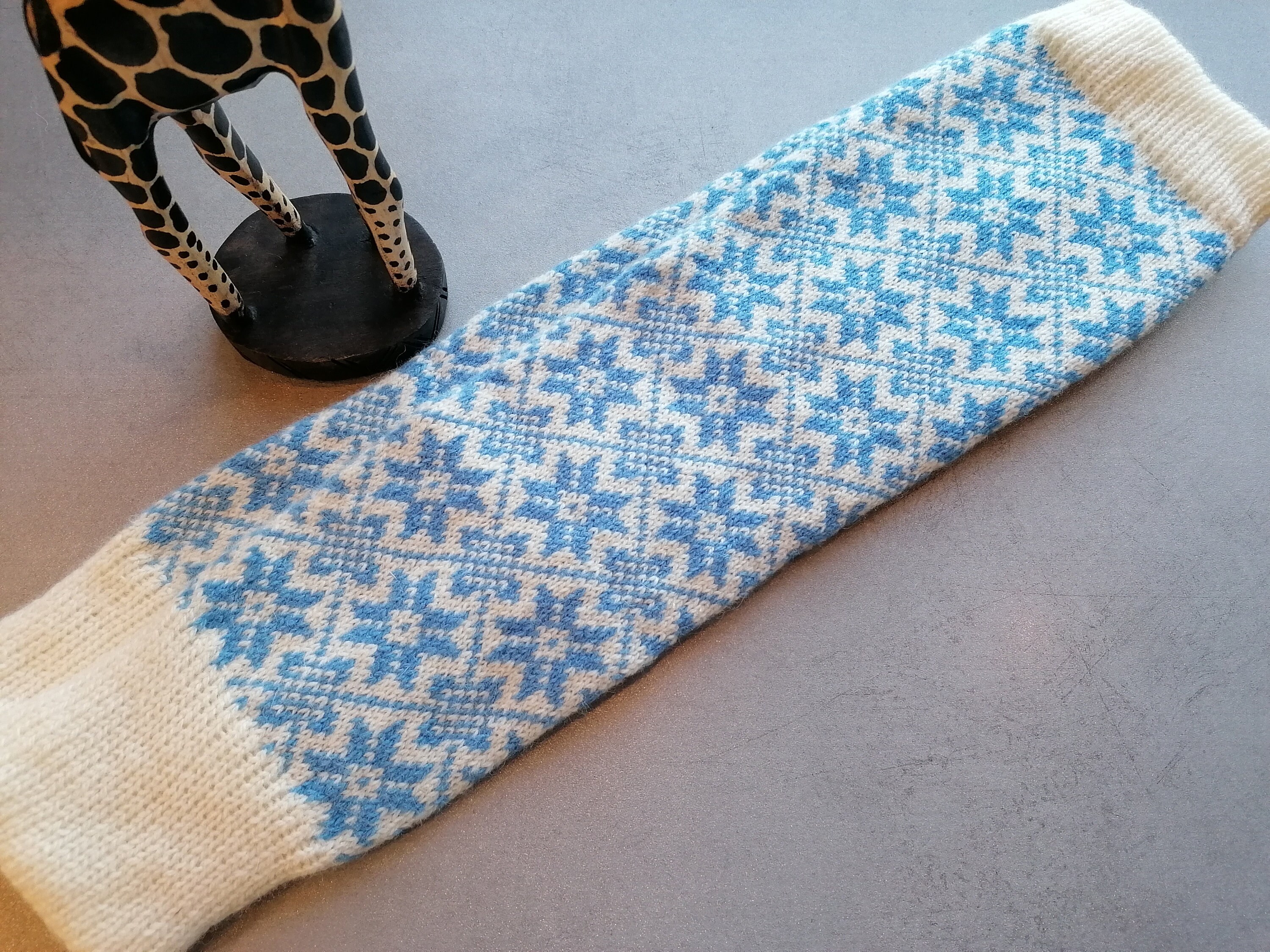 Fair Isle Leg Warmers Finely Knitted Nordic Star Pattern White Etsy