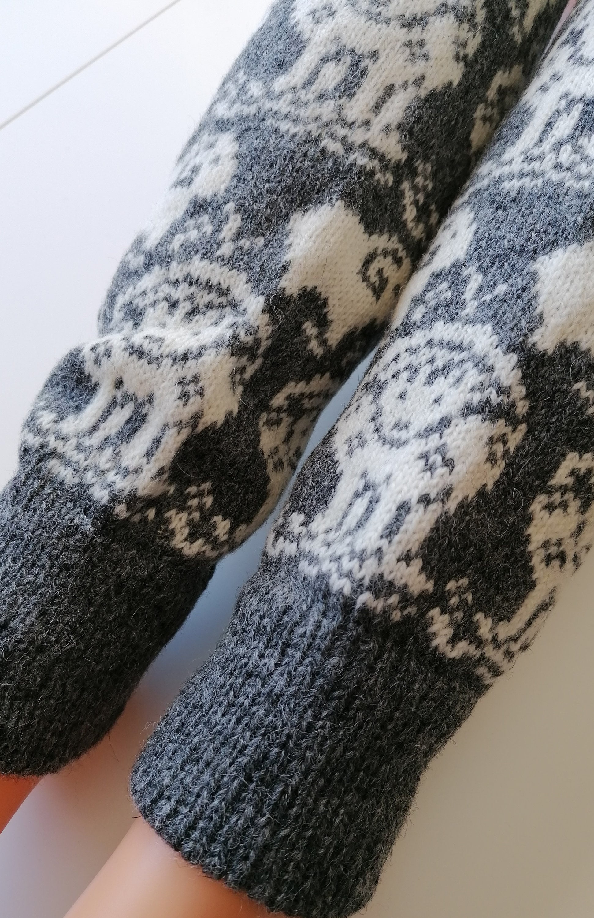 Lamb leg warmers nice sheep pattern greywhite color range Etsy