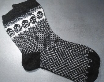 Darth Vader Wool Socks: Star Wars Fan Art, Knitted Winter Wear