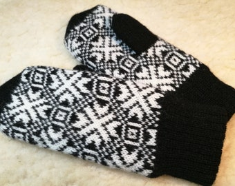 Gestrickte Handschuhen, Wollhandschuhen, Muhu Island Muster, Ausgezeichnetes Geschenk