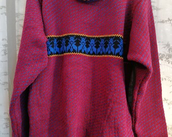 Folk Knitted Wool Sweater, Inspired From Traditional Kihnu Folk Knitted Wool Sweater, Inspired From Traditional Kihnu