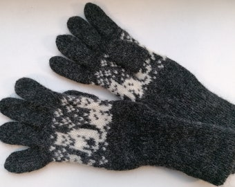 Elegante Damenhandschuhe in Schwarz,  Wunderschöne Katze Muster für Tierliebhaber, wertvolle Geschenktipp für Sie