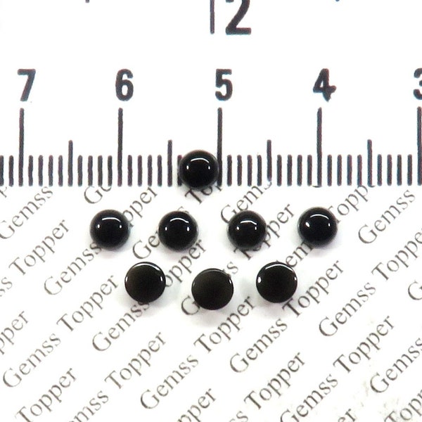 Black Obsidian 3 mm, 4 mm, 5 mm, 6 mm Round Cabochon- AAA Quality For Jewelry Making