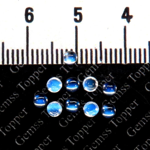 Rainbow Moonstone 3 mm, 4 mm, 5 mm, 6 mm Round Cabochon- AAA Quality  For Jewelry Making