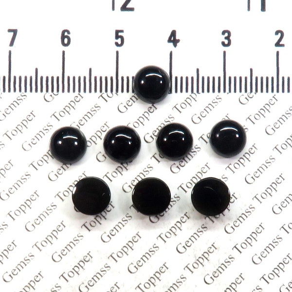 100% Natural Black Obsidian 7 mm, 8 mm, 9 mm, 10 mm Round Cabochon- AAA Quality Black Obsidian Smooth Cabochon