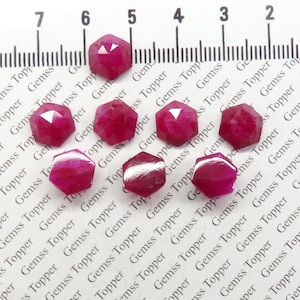 Ruby 8 mm, 9 mm, 10 mm Hexagon Rose Cut - Best Quality Gemstone For Jewelry Making