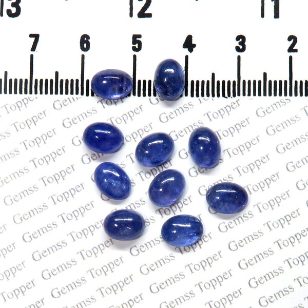 Tanzanite 6x8 mm, 7x9 mm, 8x10 mm Oval Cabochon- AAA Quality For Jewelry Making