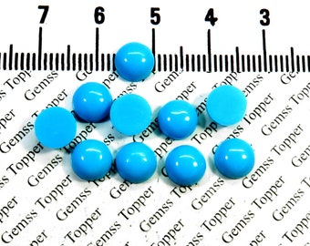 Sleeping Beauty Turquoise 7 mm, 8 mm, 9 mm, 10 mm Round Cabochon- AAA Quality For Jewelry Making