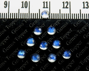 Rainbow Moonstone 3 mm, 4 mm, 5 mm, 6 mm Round Rose Cut- AAA Quality  For Jewelry Making