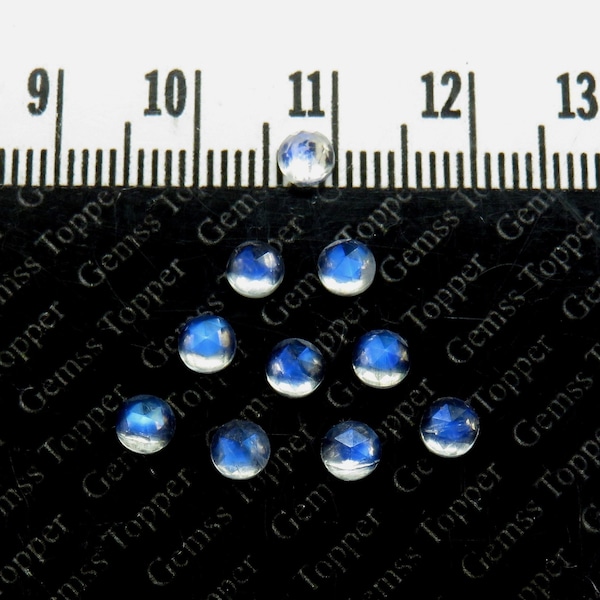 Rainbow Moonstone 3 mm, 4 mm, 5 mm, 6 mm Round Rose Cut- AAA Quality  For Jewelry Making