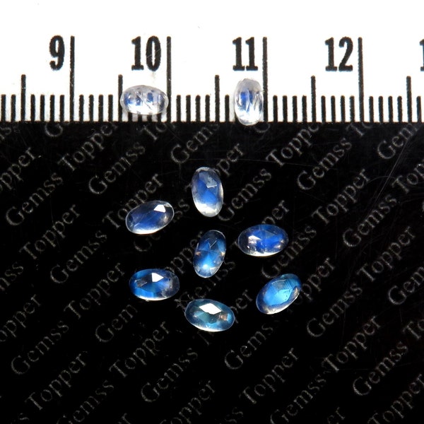 Rainbow Moonstone 3x5 mm, 4x6 mm, 5x7 mm Oval Rose Cut- AAA Quality  For Jewelry Making