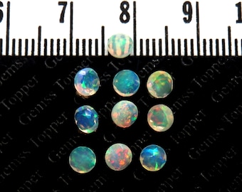 Etiopisk opal 3 mm, 4 mm, 5 mm, 6 mm rund fasetterad - ädelsten av bästa kvalitet för smyckestillverkning