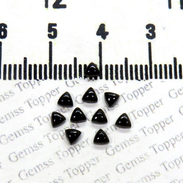 100% Natural Black Obsidian 3 mm, 4 mm, 5 mm, 6 mm Trillion Cabochon- AAA Quality Black Obsidian Smooth Cabochon