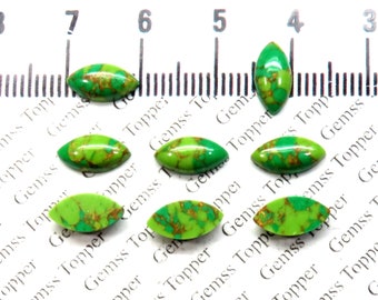 Groene Mohave Turquoise 5x10 mm, 6x12 mm, 7x14 mm Marquise Cabochon- AAA Kwaliteit voor het maken van sieraden