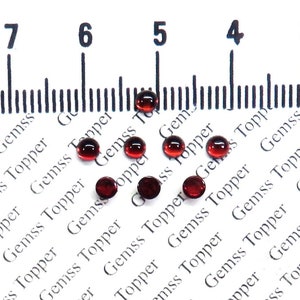 Red Garnet 3 mm, 4 mm, 5 mm, 6 mm Round Cabochon- AAA Quality For Jewelry Making
