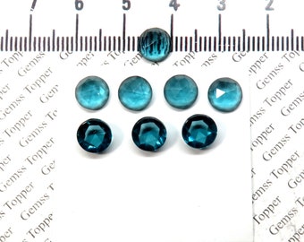 So Gorgeous Nice Color Super Sparkle Rose Cut Cabochon size 15x15 mm 10 pcs Men Made Stone London Blue Topaz Color QUARTZ