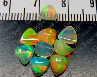 FOR ONE Welo opal calibrated size Opal Cabochon Trillion AAA quality Multi Fire Opal Loose Gemstone 6mm Ethiopian Opal Trillion Cabochon