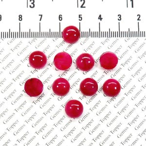 Robijn 7 mm, 8 mm, 9 mm, 10 mm ronde cabochon: edelsteen van de beste kwaliteit voor het maken van sieraden