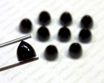 Cabujón de bala de espinela negra de 3 mm, 4 mm, 5 mm y 6 mm