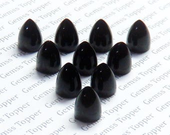 Cabujón de bala de espinela negra de 3 x 5 mm, 4 x 6 mm y 5 x 7 mm
