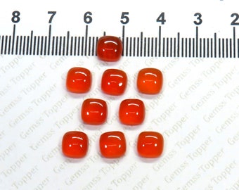 Carnelian 5 mm, 6 mm, 7 mm Cushion Cabochon- AAA Quality For Jewelry Making