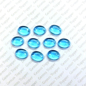 Swiss Blue Topaz 3x5 mm, 4x6 mm, 5x7 mm Oval Cabochon - AAA Quality  For Jewelry Making
