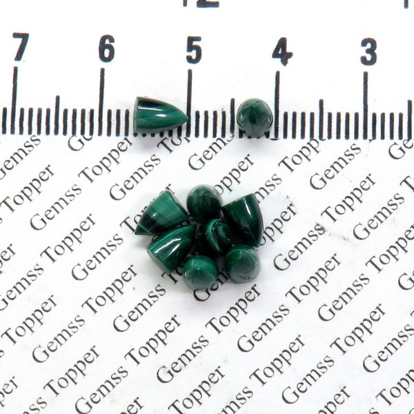 Malachite 3x5 mm, 4x6 mm, 5x7 mm Bullet Cabochon- AAA Quality For Jewelry Making