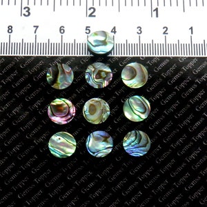 Abalone shell 7 mm, 8 mm, 9 mm, 10 mm Round Plate- AAA Quality For Jewelry Making