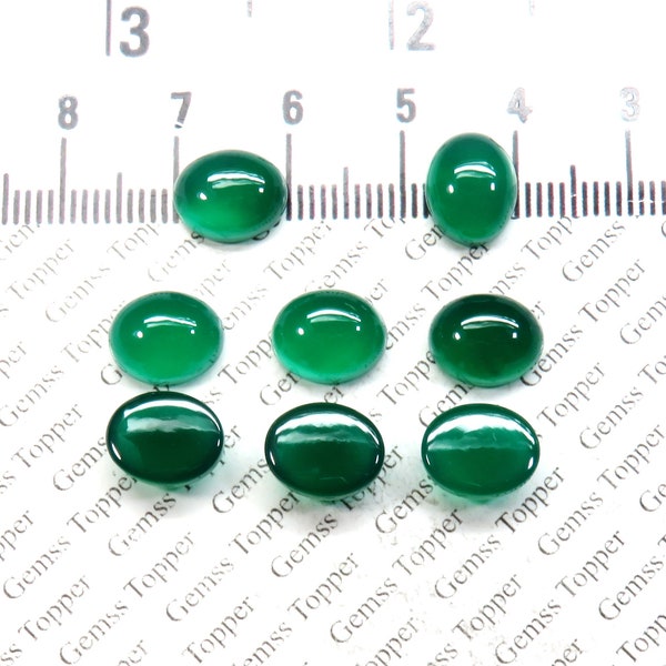 Green Chalcedony 6x8 mm, 7x9 mm, 8x10 mm Oval Cabochon- AAA Quality For Jewelry Making