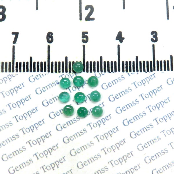 Cabochon rond émeraude 3 mm, 4 mm, 5 mm, 6 mm - Qualité AAA pour la fabrication de bijoux