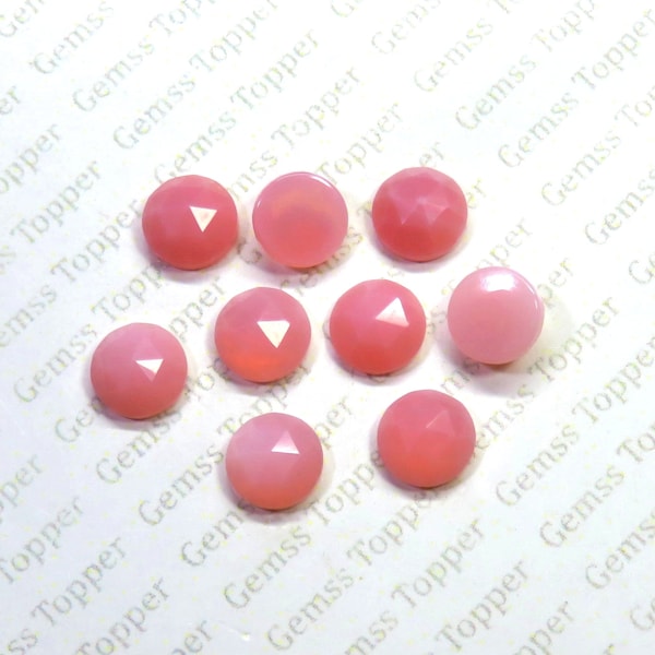 Pink Opal 3 mm, 4 mm, 5 mm, 6 mm Round Rose Cut- AAA Quality For Jewelry Making