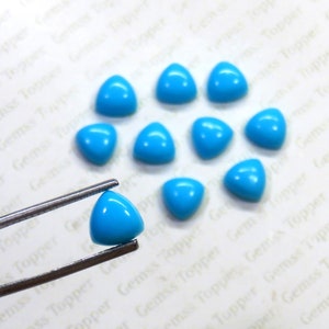 Sleeping Beauty Turquoise 3 mm, 4 mm, 5 mm, 6 mm Trillion Cabochon- AAA Quality For Jewelry Making