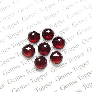 Red Garnet 7 mm, 8 mm, 9 mm, 10 mm Round Rose Cut - AAA Quality For Jewelry Making