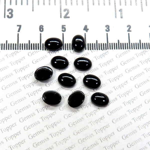 100% Natural Black Obsidian 6x8 mm, 7x9 mm, 8x10 mm Oval Cabochon- AAA Quality Black Obsidian Smooth Cabochon