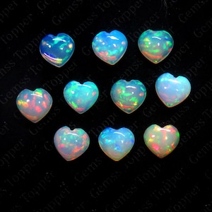 Äthiopischer Opal 8 mm, 9 mm, 10 mm Herzform Cabochon - AAA-Qualität für die Schmuckherstellung